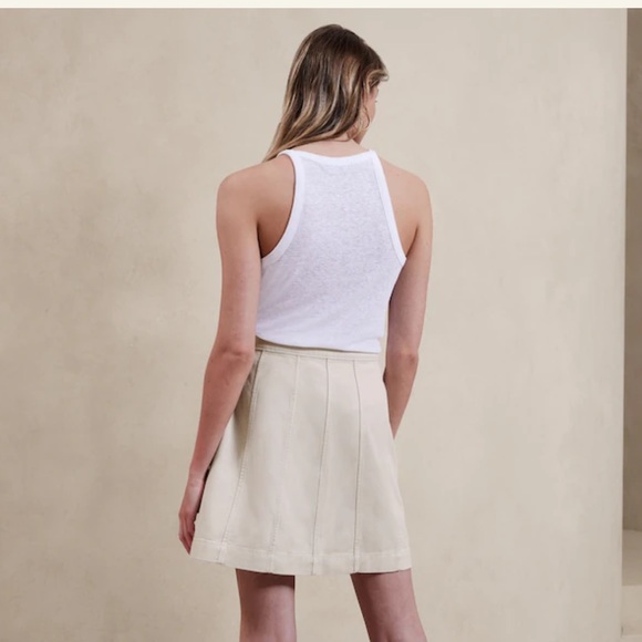 NWT Banana Republic Factory Button-Front Twill Mini Skirt Size 20 - Picture 2 of 8
